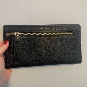 Love & Lore travel Black Wallet with Gold Accent